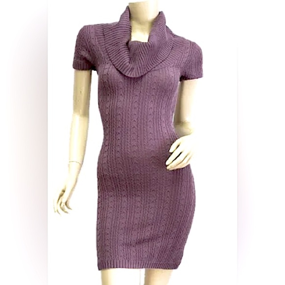 BCBG MaxAzria Purle Cowl Neck Knit Sweater Dress Size Small